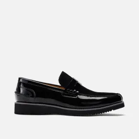 Abe Black Patent Leather Penny Loafers