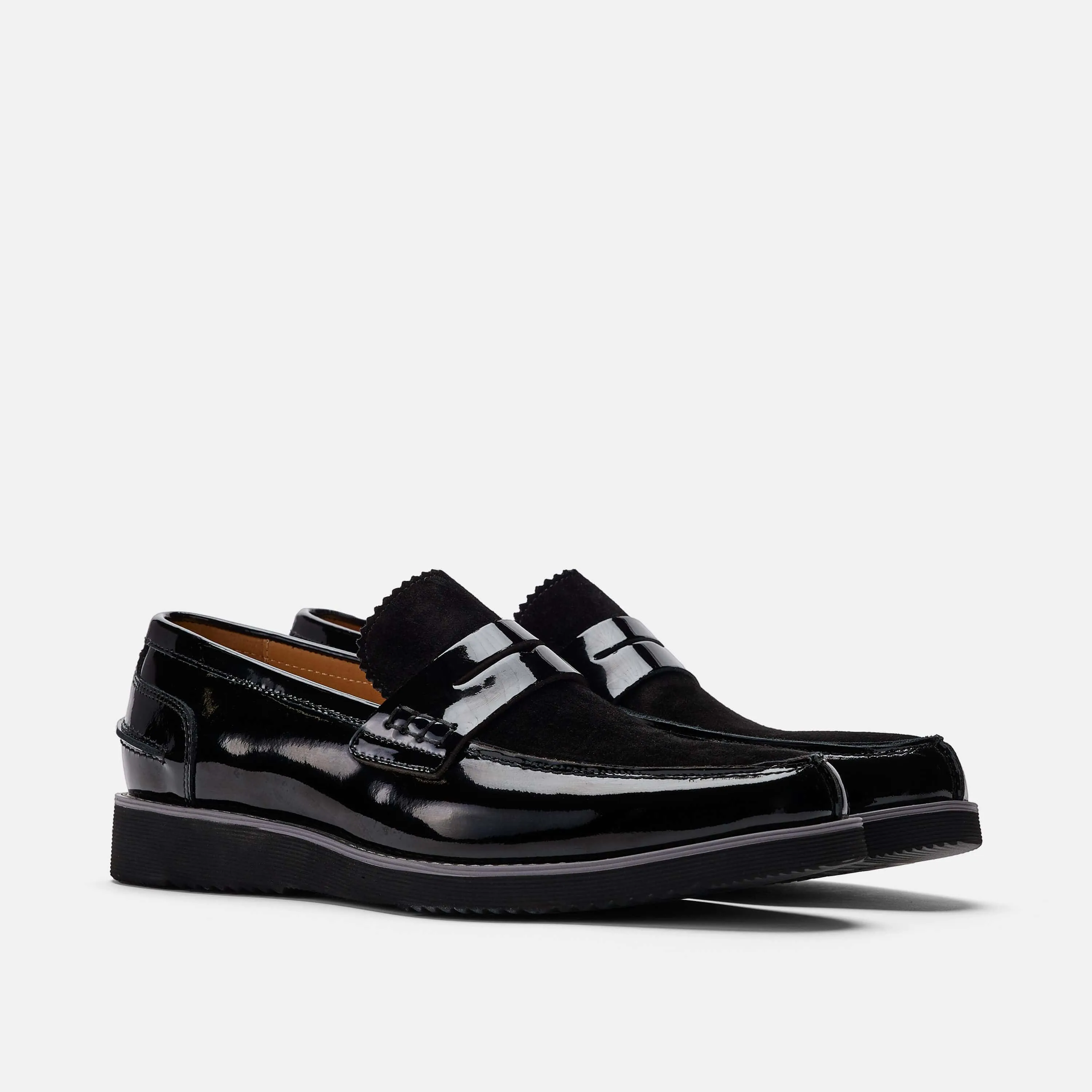 Abe Black Patent Leather Penny Loafers