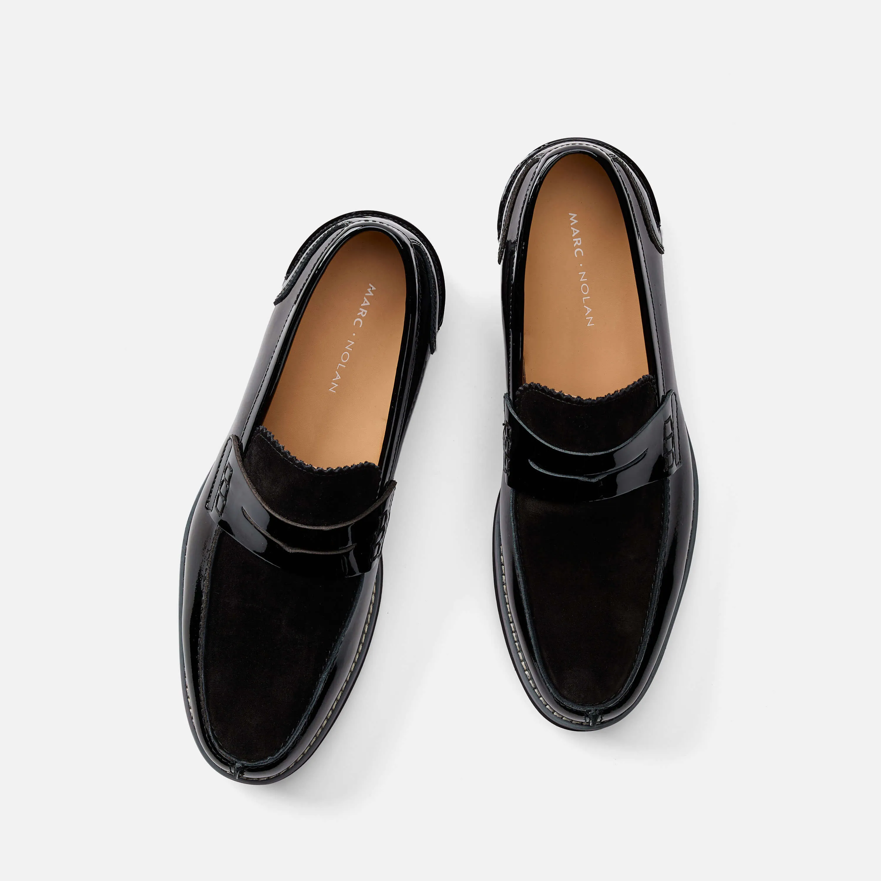 Abe Black Patent Leather Penny Loafers