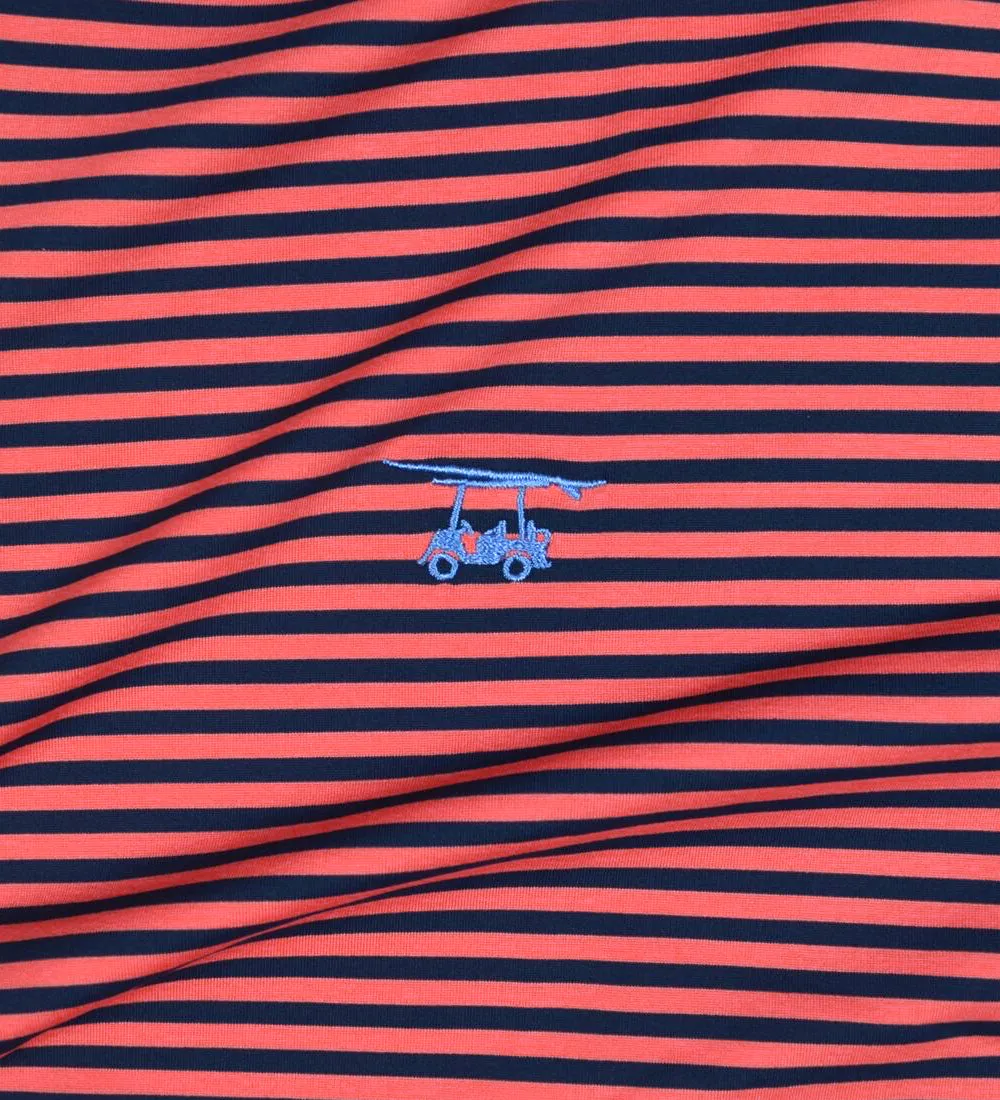 Albatross Polo - Medieval/Coral Stripe