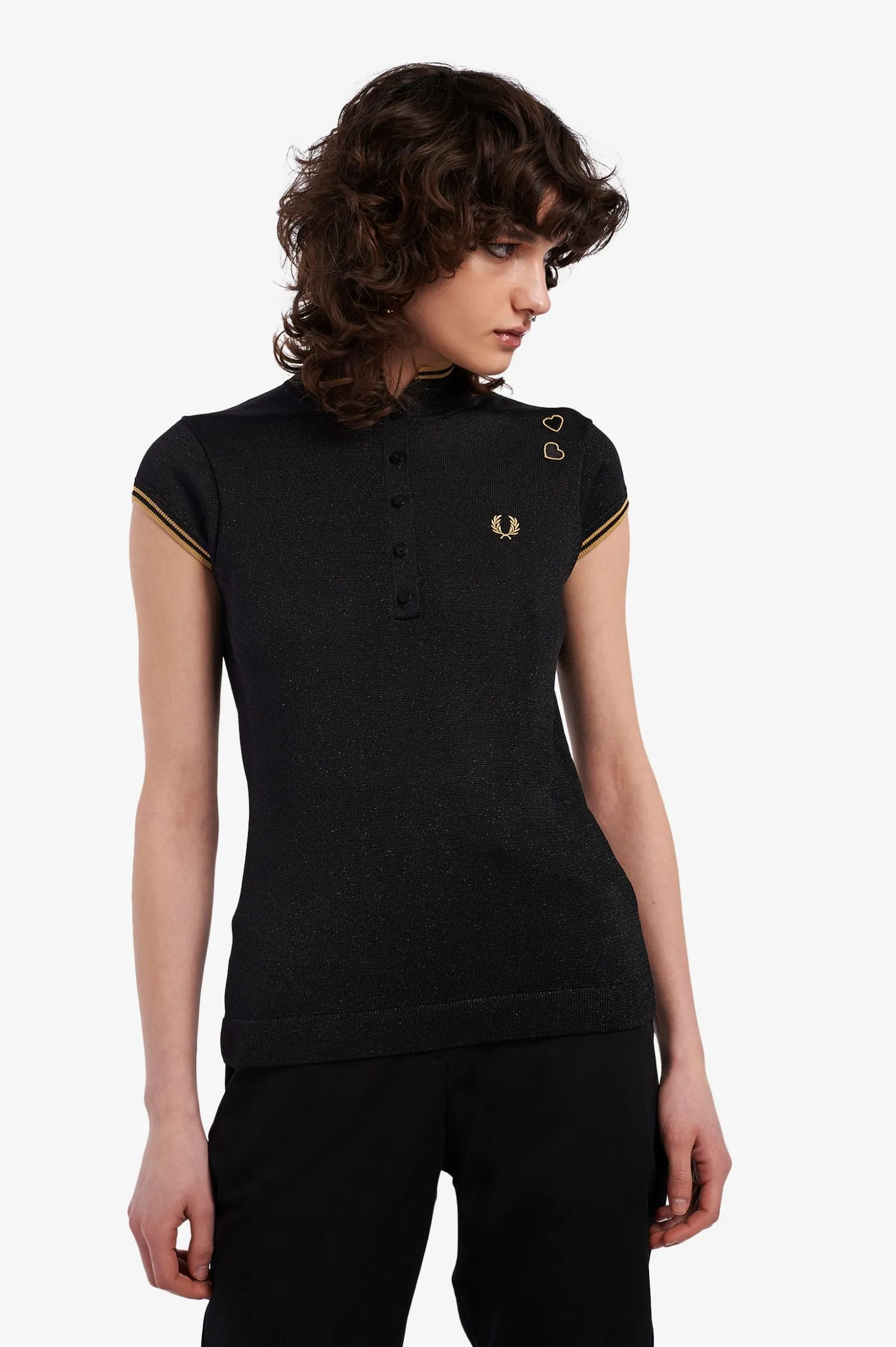 Amy Winehouse Black Metallic Knitted Shirt