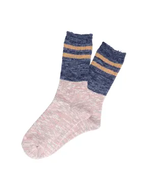 Anonymous Ism Slub Stripes Sock Crew Navy