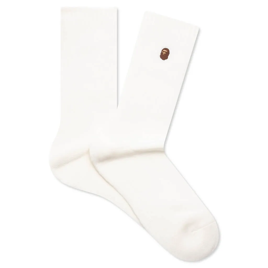 Ape Head One Point Socks - White