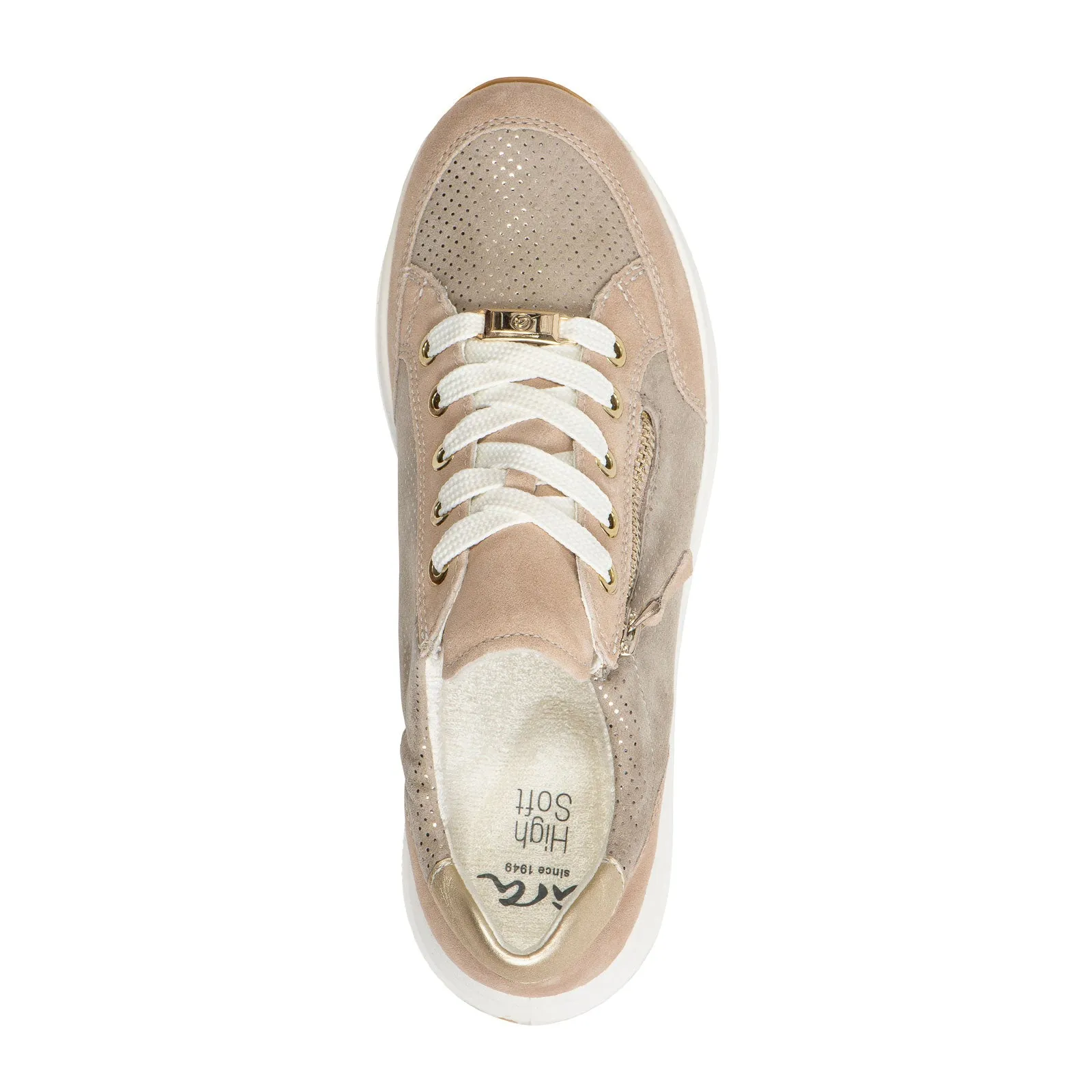 Ara Oleanna Side Zip Sneaker (Women) - Sand/Platinum Suede