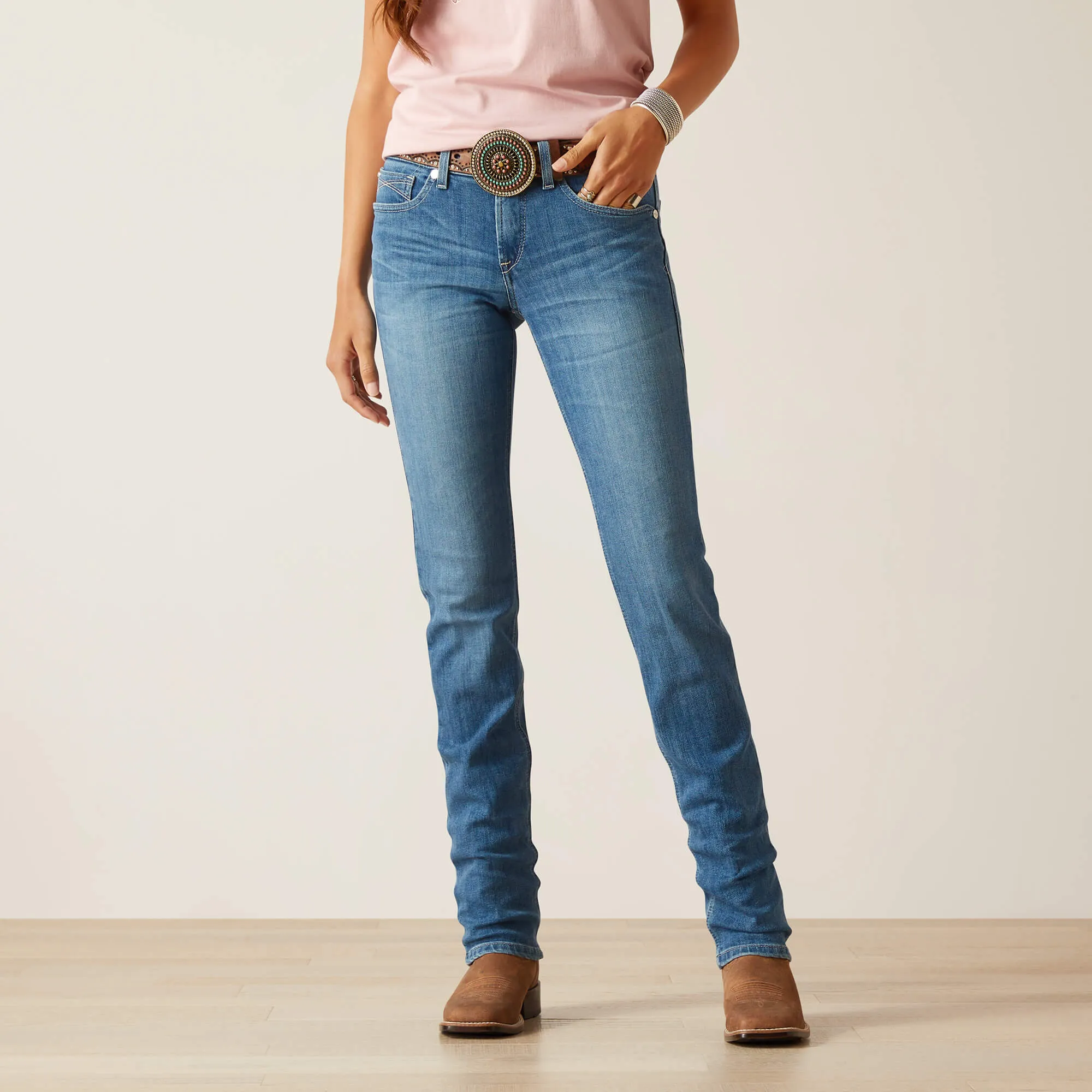 Ariat R.E.A.L Womens Perfect Rise Straight Jean | Clover