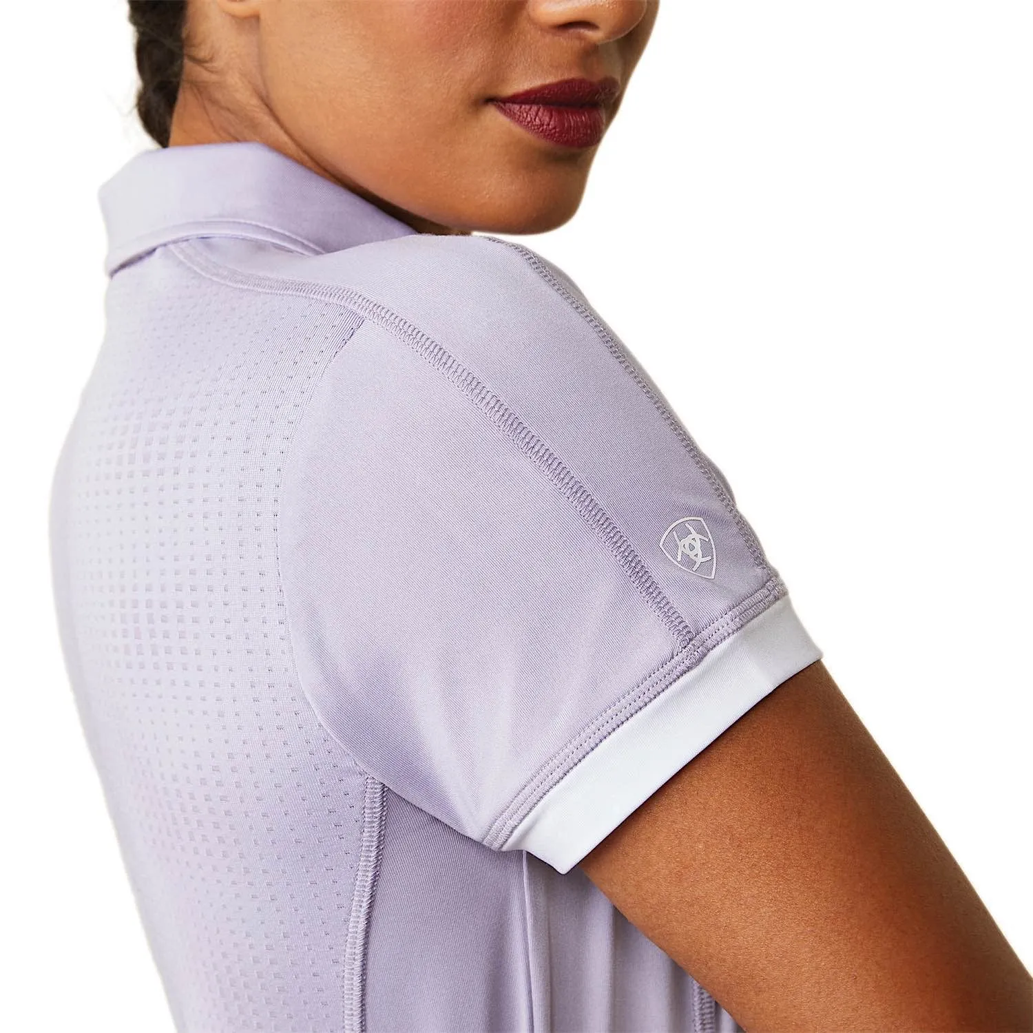 Ariat Womens Bandera 1/4 Zip SS Polo Heirloom Lilac