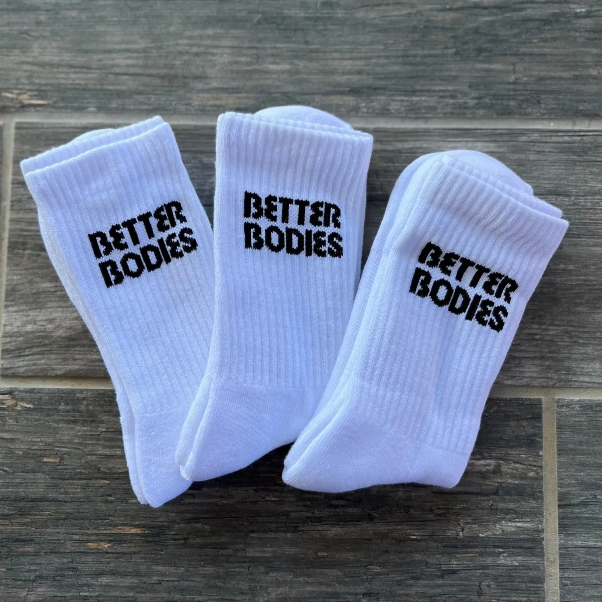 Better Bodies Crew Socks 3-Pack - White