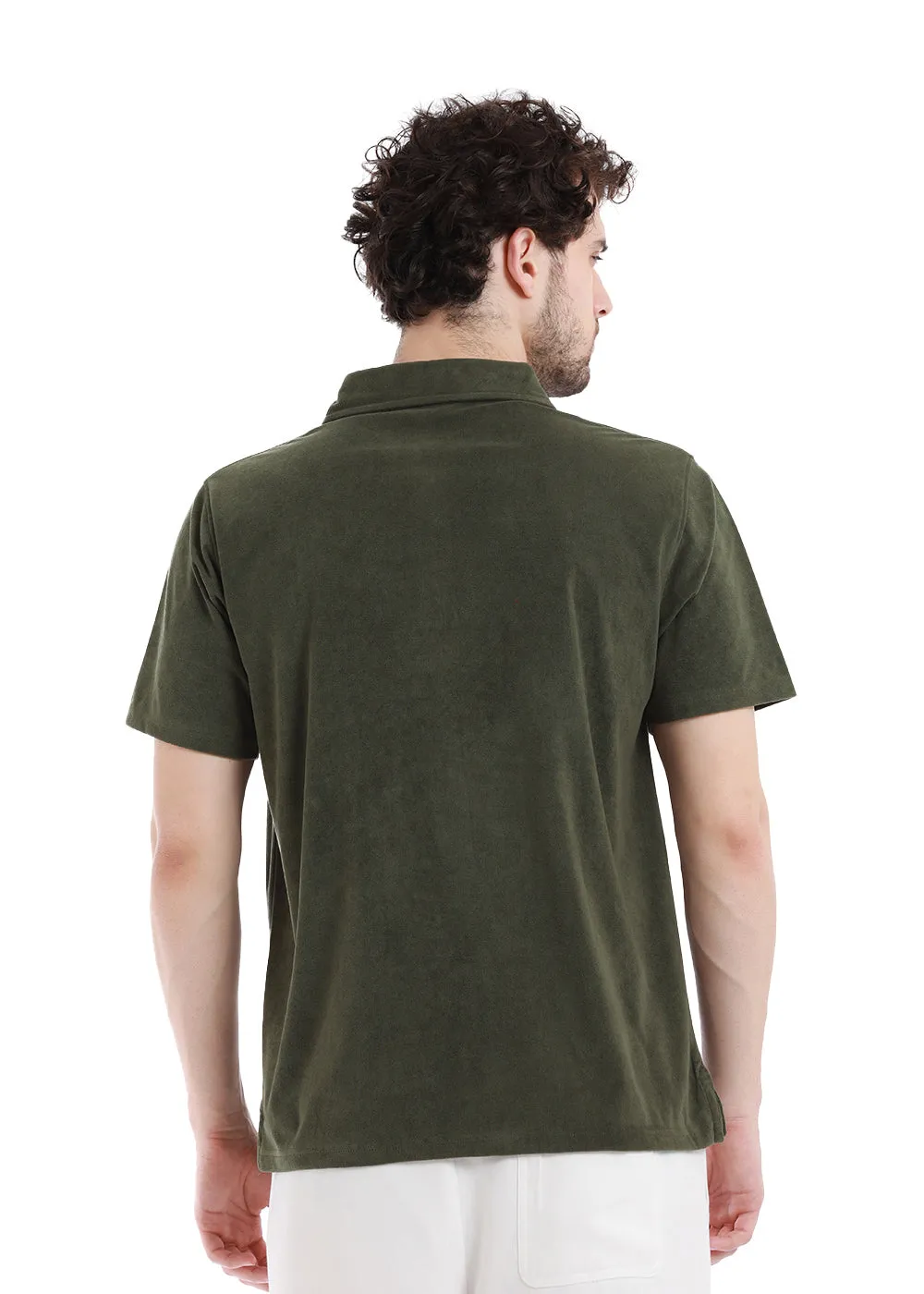 Bistro Green Zip polo T-shirt