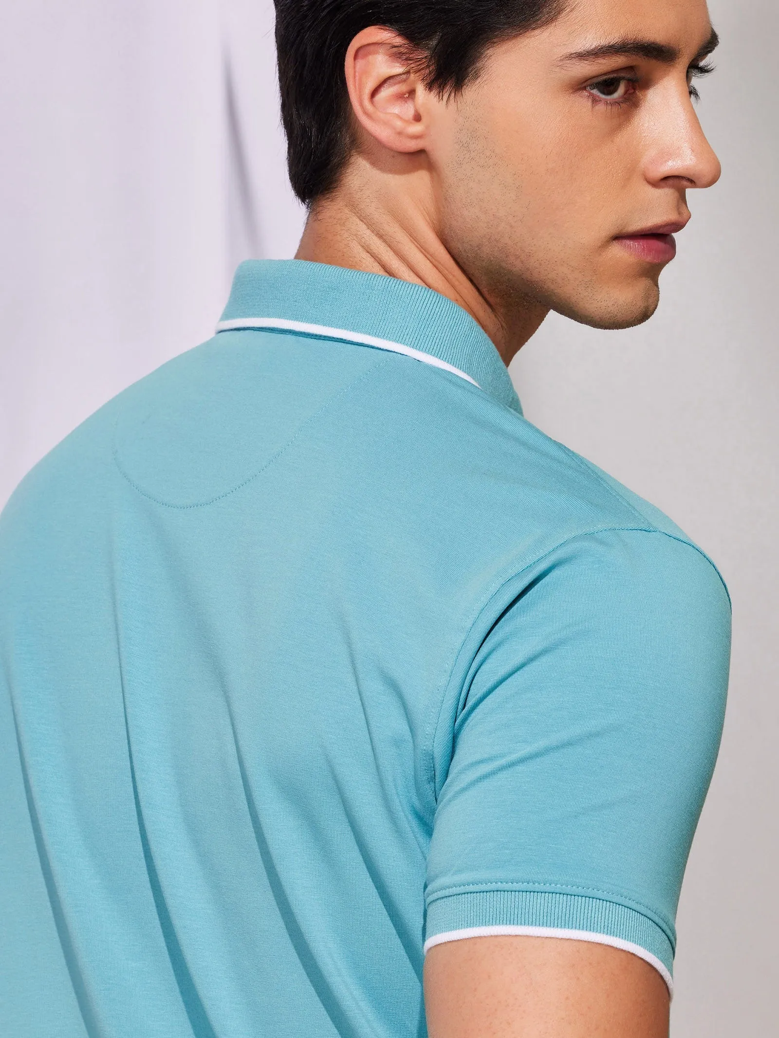 Blue Stretch Polo T-Shirt