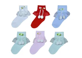 C1334 TONGXINHUA Fashion Girls Socks 6-Pairs Pack