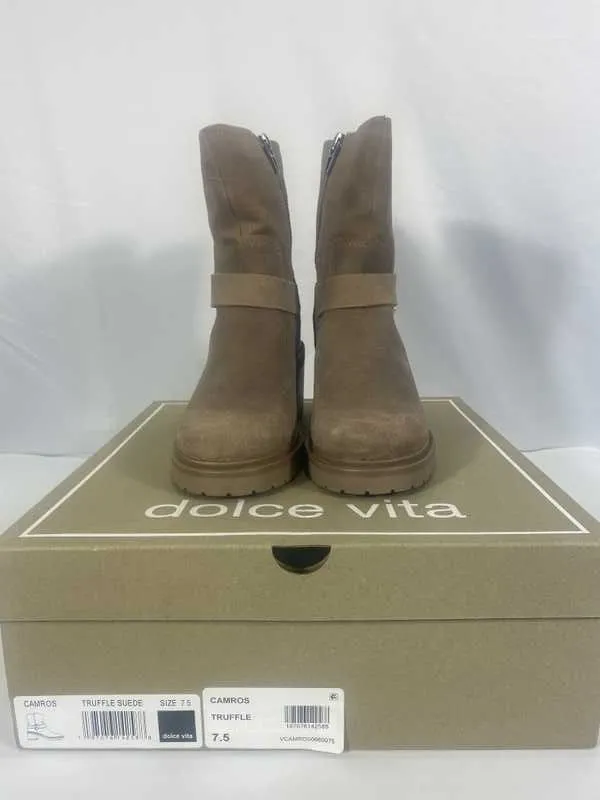 CAMROS BOOTS TRUFFLE SUEDE - re:vita