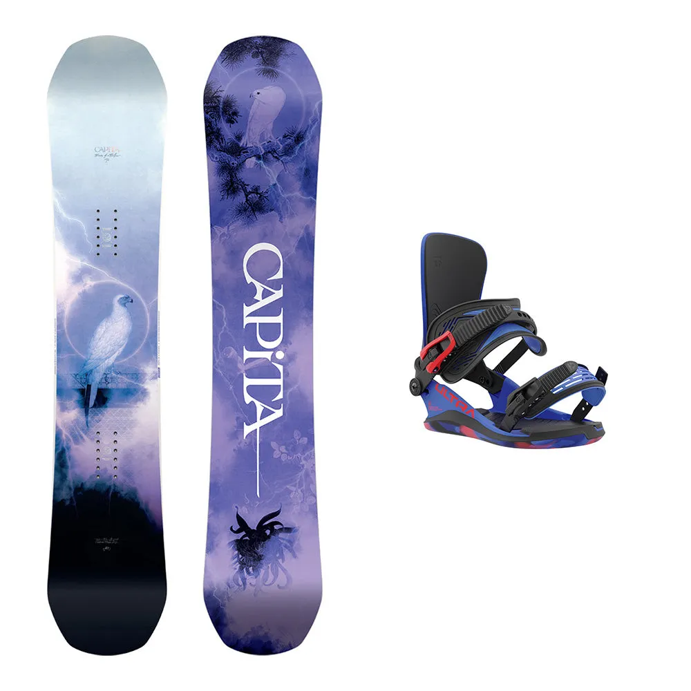 Capita Birds Of A Feather Womens Snowboard / Union Ultra Snowboard Bindings Package 2024