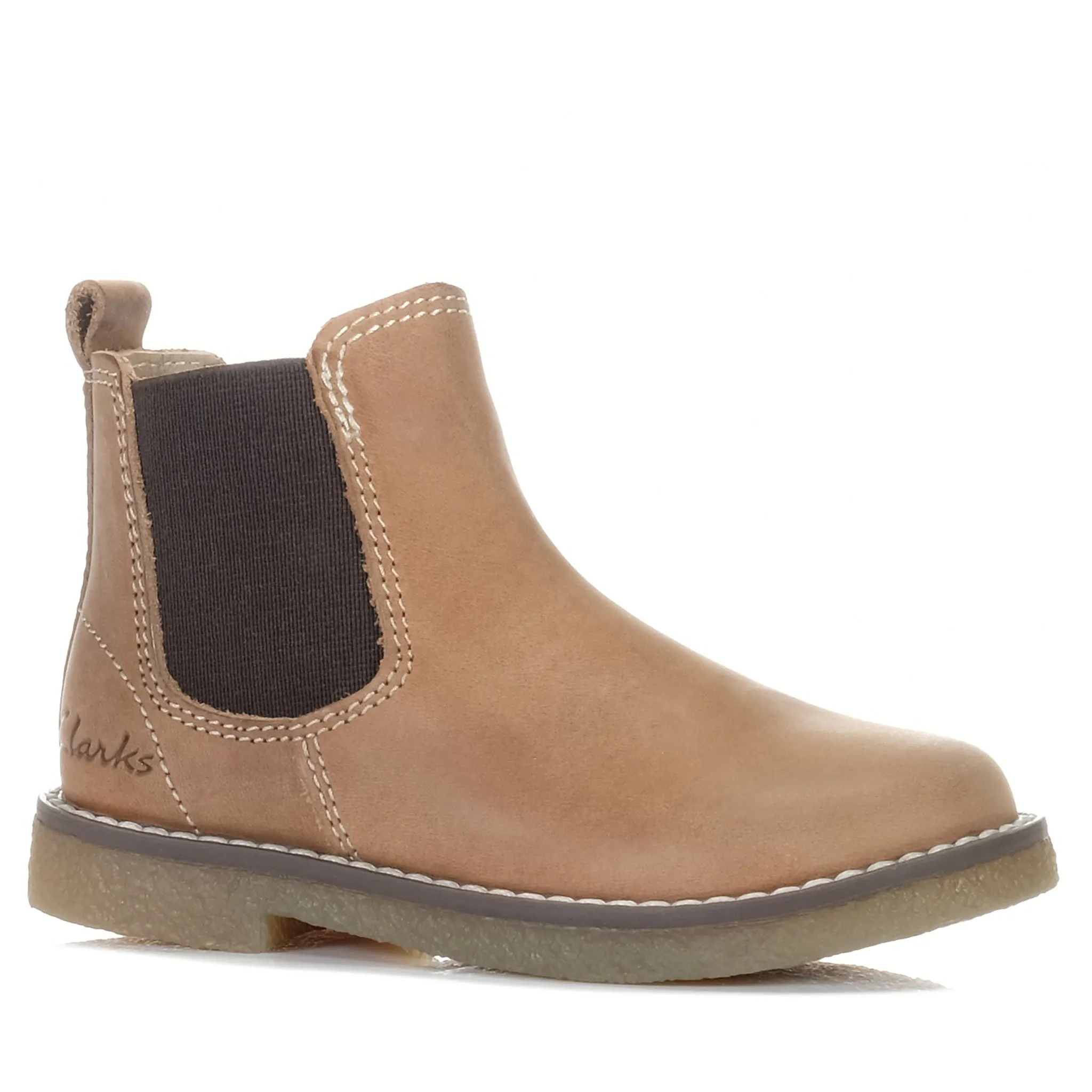 Clarks Chelsea II Jnr Tan Waxy Leather