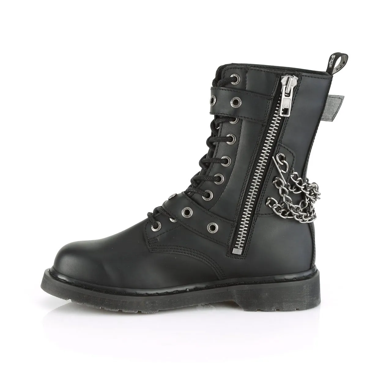 Demonia BOLT-250 | Black Vegan Leather Combat Boots