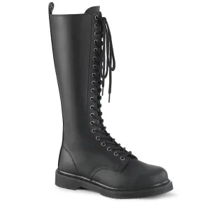 Demonia BOLT-400 | Black Vegan Leather Combat Boots