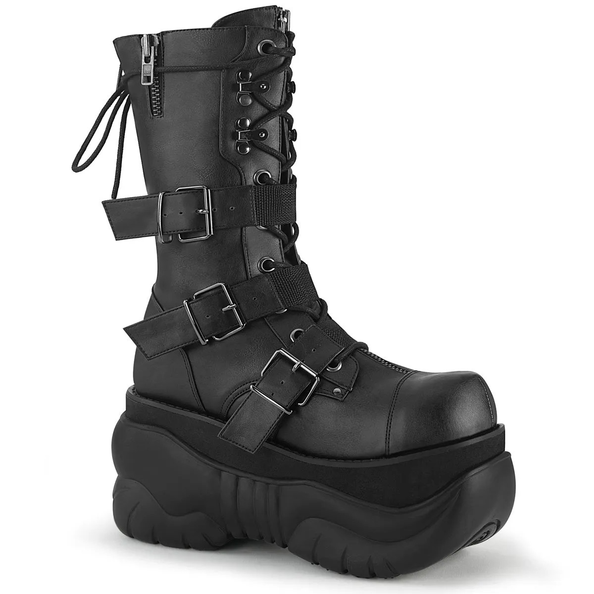 Demonia BOXER-230 | Black Vegan Leather Unisex Boots