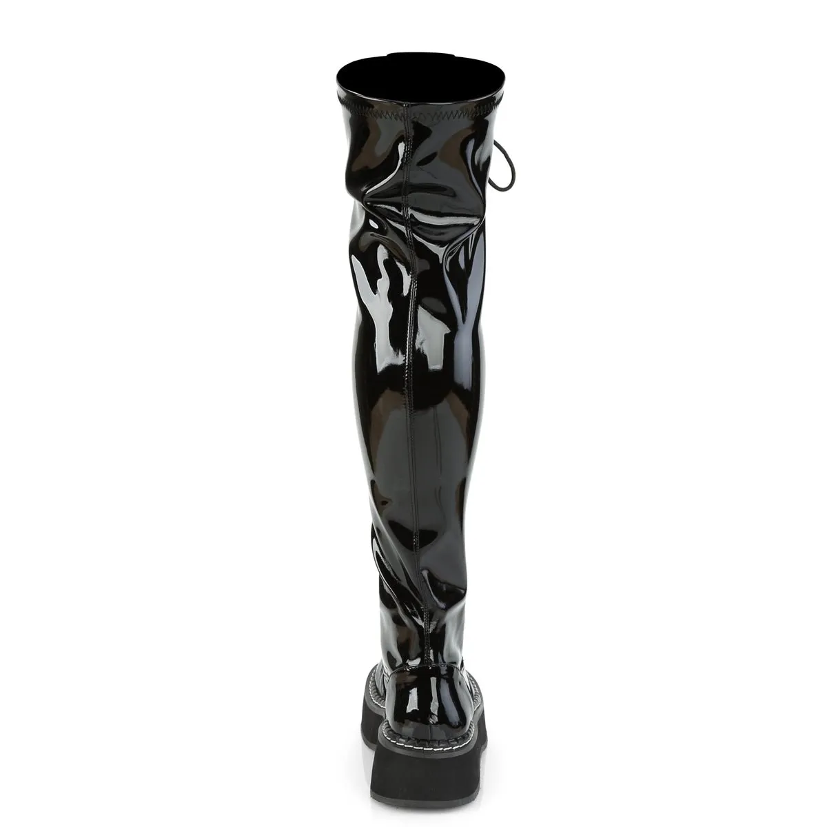 Demonia EMILY-375 | Black  Patent Leather Over-the-Knee Boots