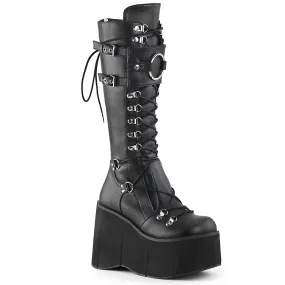 Demonia KERA-200 | Black Vegan Leather Knee High Boots