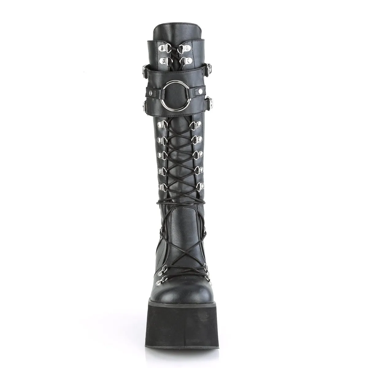 Demonia KERA-200 | Black Vegan Leather Knee High Boots