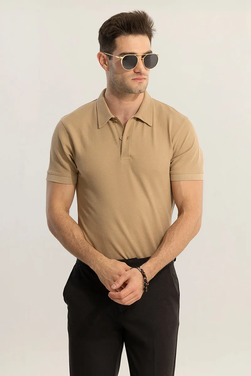 EasyElegance Beige Polo T-Shirt