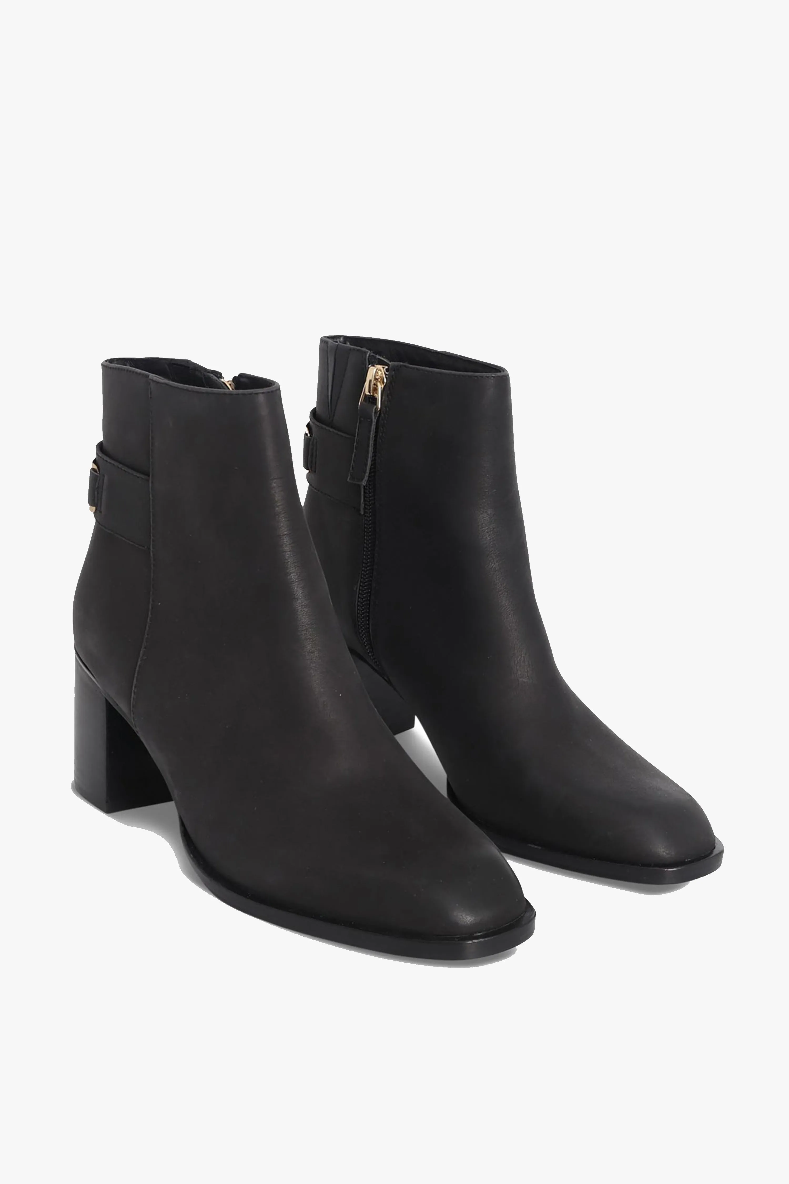 Elsie Mid Heel Black Ankle Boot