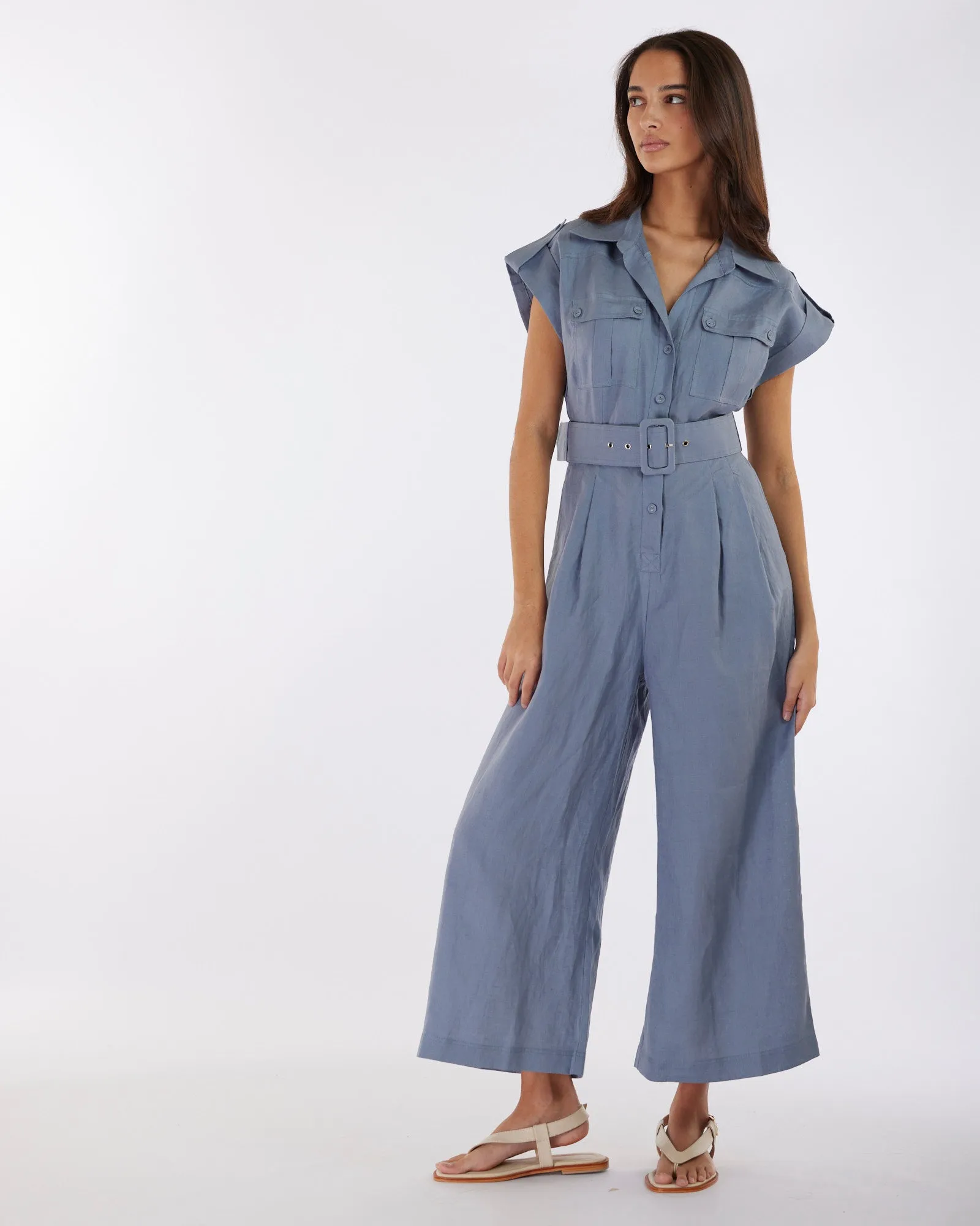 Esra Utility Jumpsuit - Lazuli