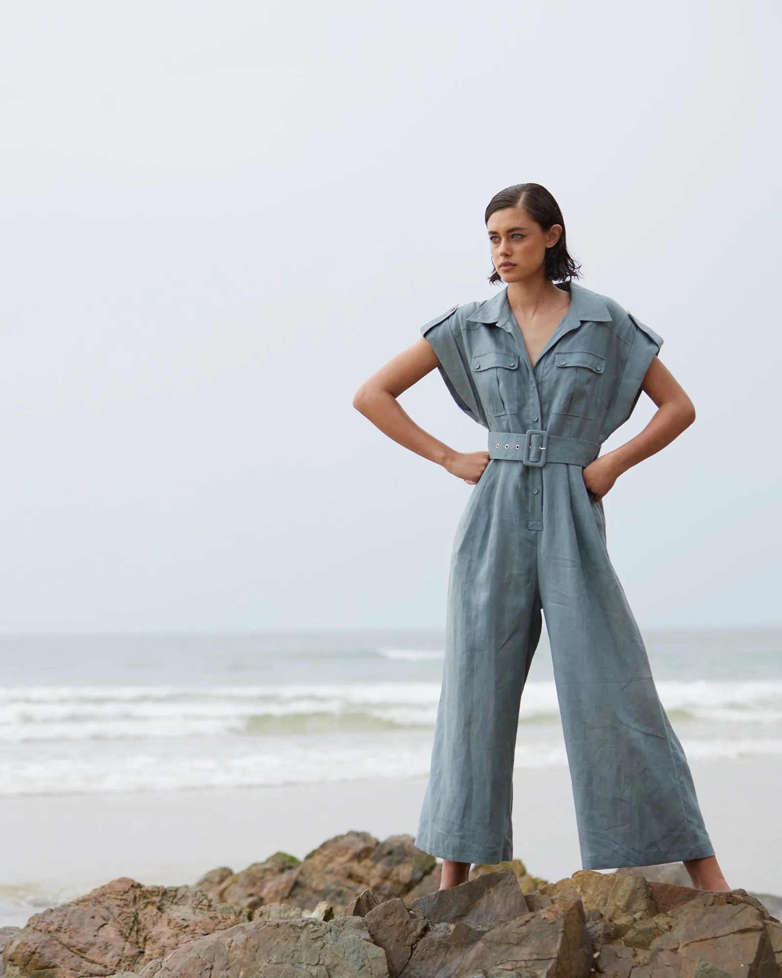 Esra Utility Jumpsuit - Lazuli