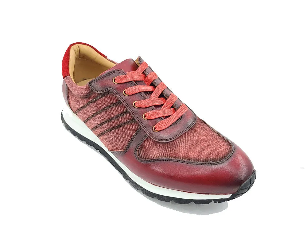 Fashion Sneaker Calfskin with Canvas inlaid