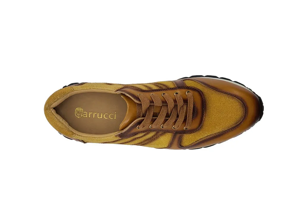 Fashion Sneaker Calfskin with Canvas inlaid