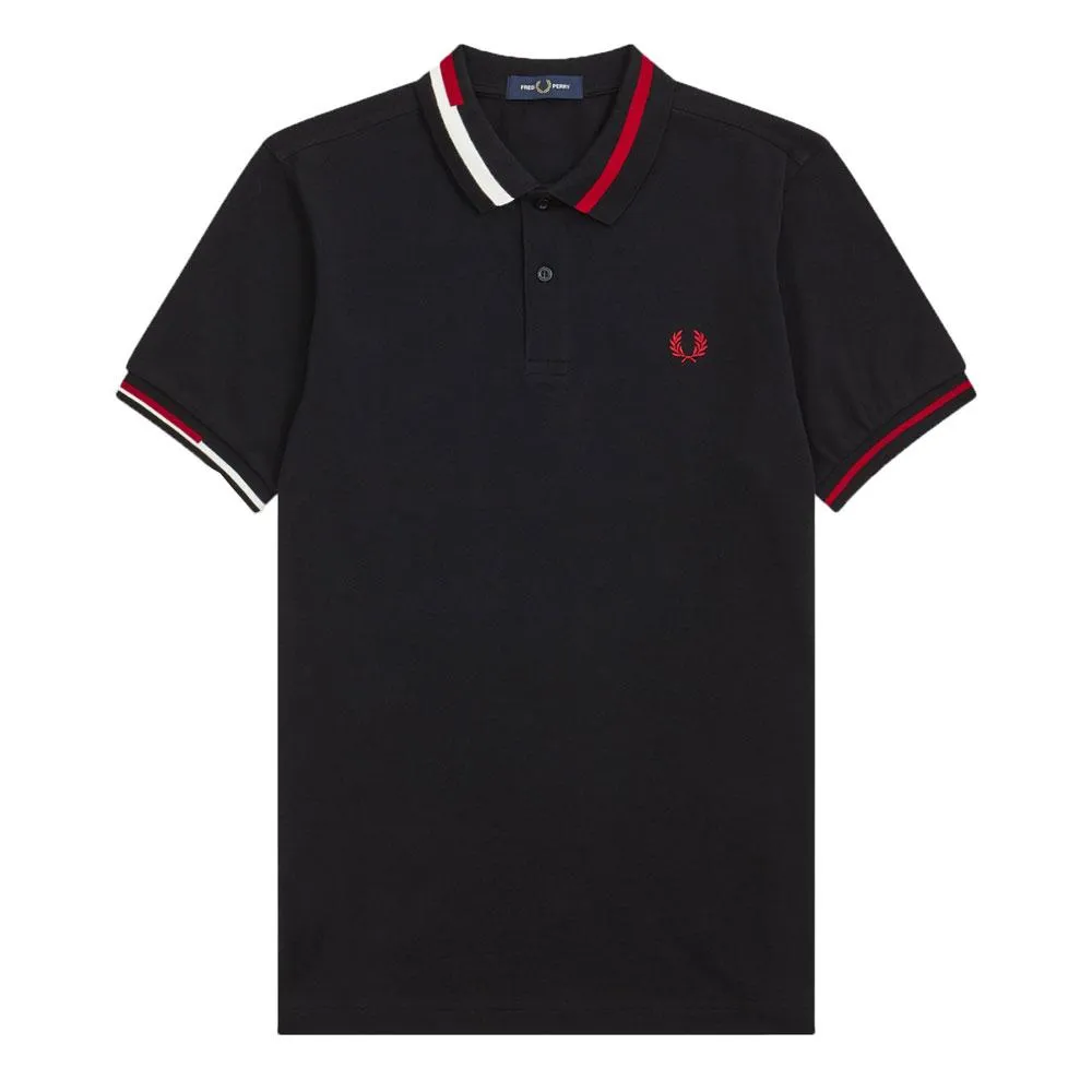 Fred Perry Authentic Abstract Collar Polo Shirt - Black M7604