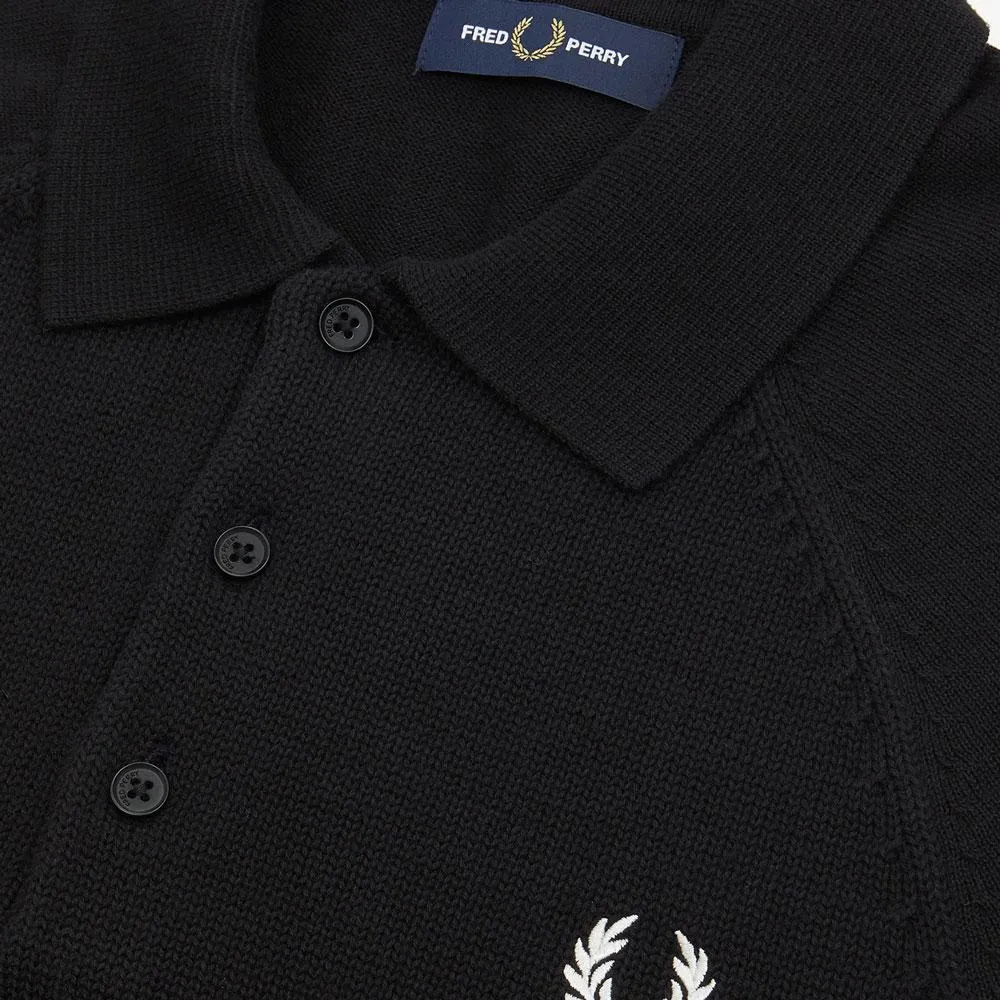 Fred Perry Authentic Textured Knit Polo - Black K7500