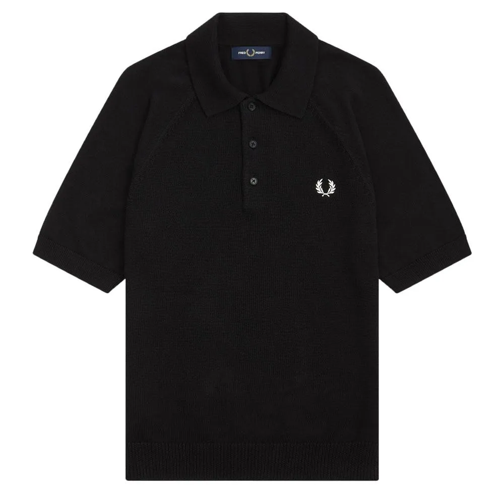 Fred Perry Authentic Textured Knit Polo - Black K7500