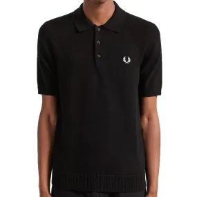 Fred Perry Authentic Textured Knit Polo - Black K7500