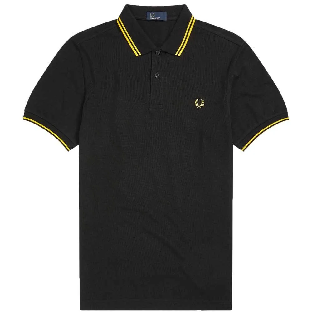 Fred Perry Tipped Polo Shirt M3600 - Black / Yellow