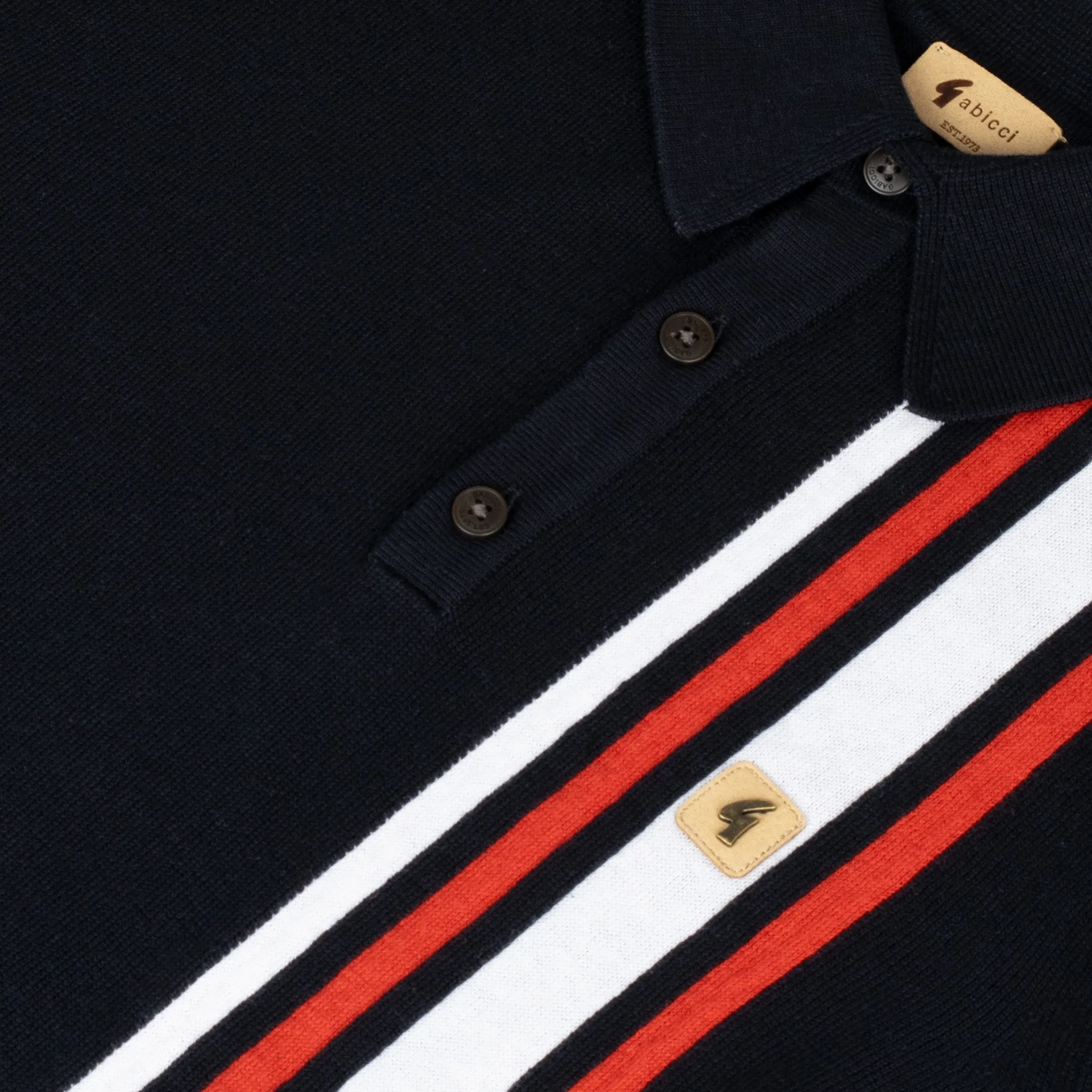 Gabicci Vintage Soda Knit Polo Shirt Navy