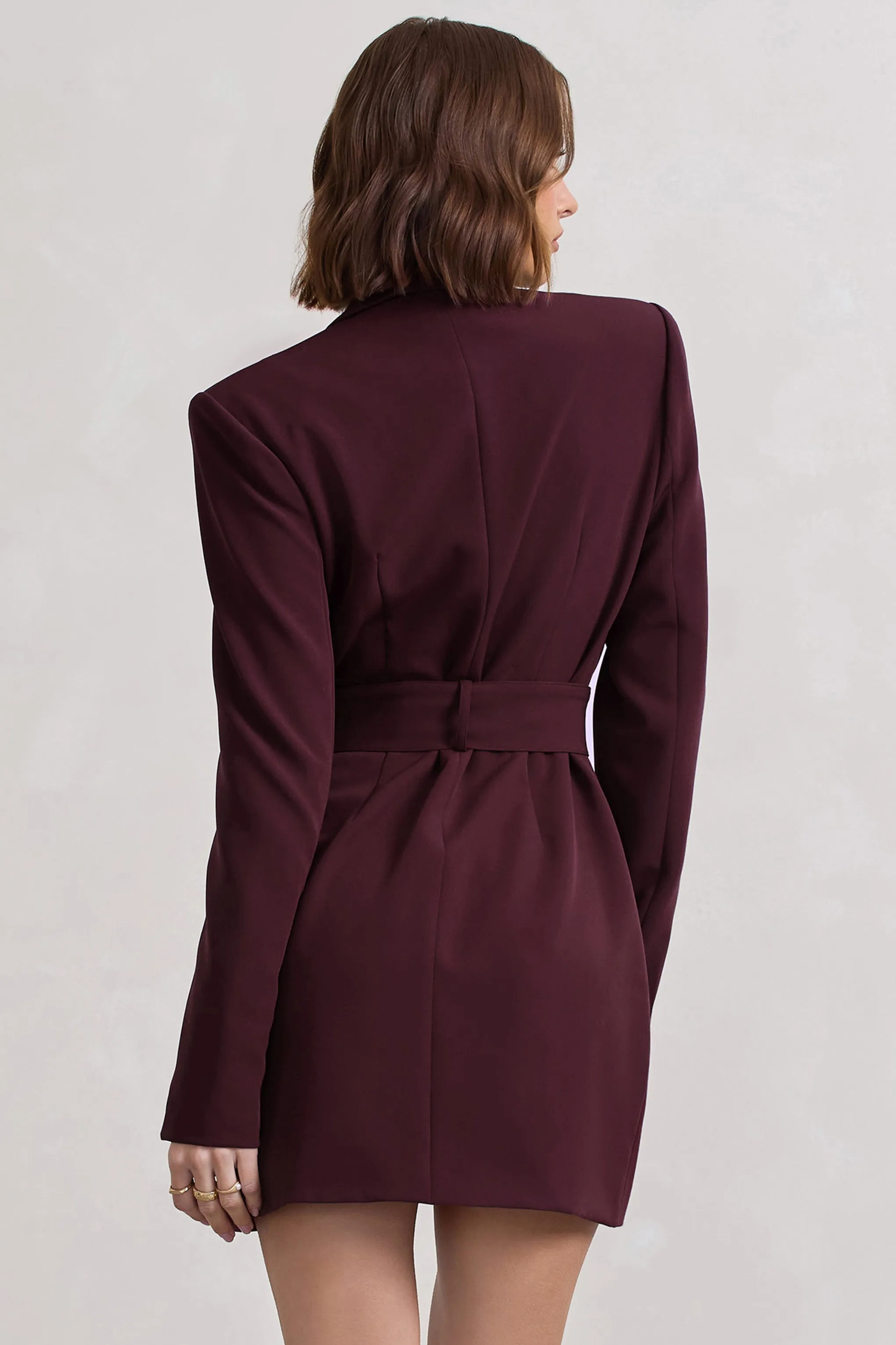 Genesis | Plum Belted Utility Blazer Dress