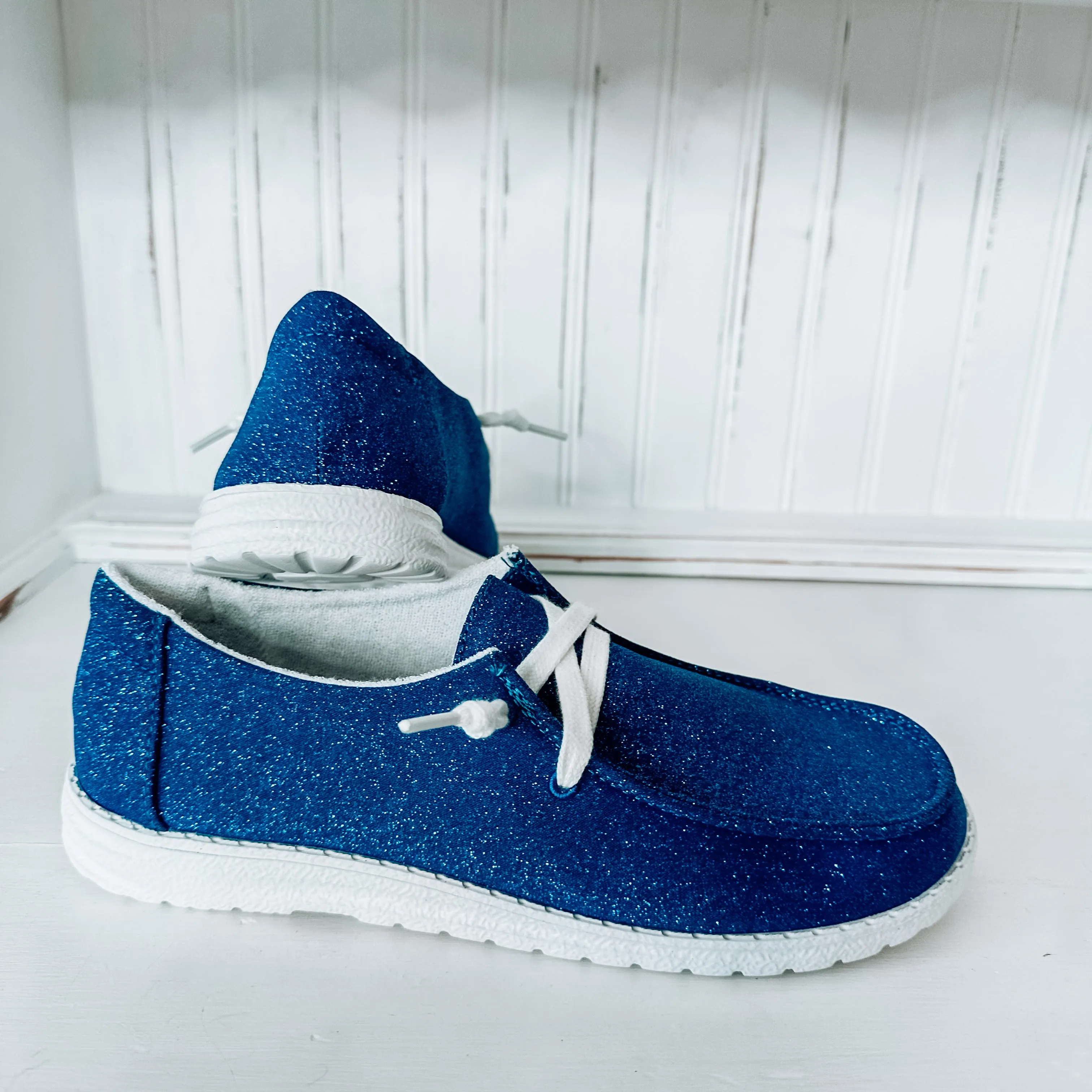 Holly Game Day Glitter Slip-on Shoe - Blue