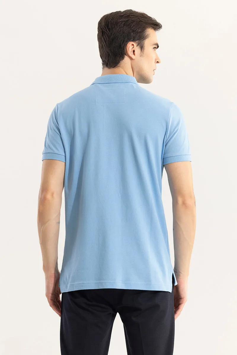 Incise Logo Sky Blue Polo T-Shirt