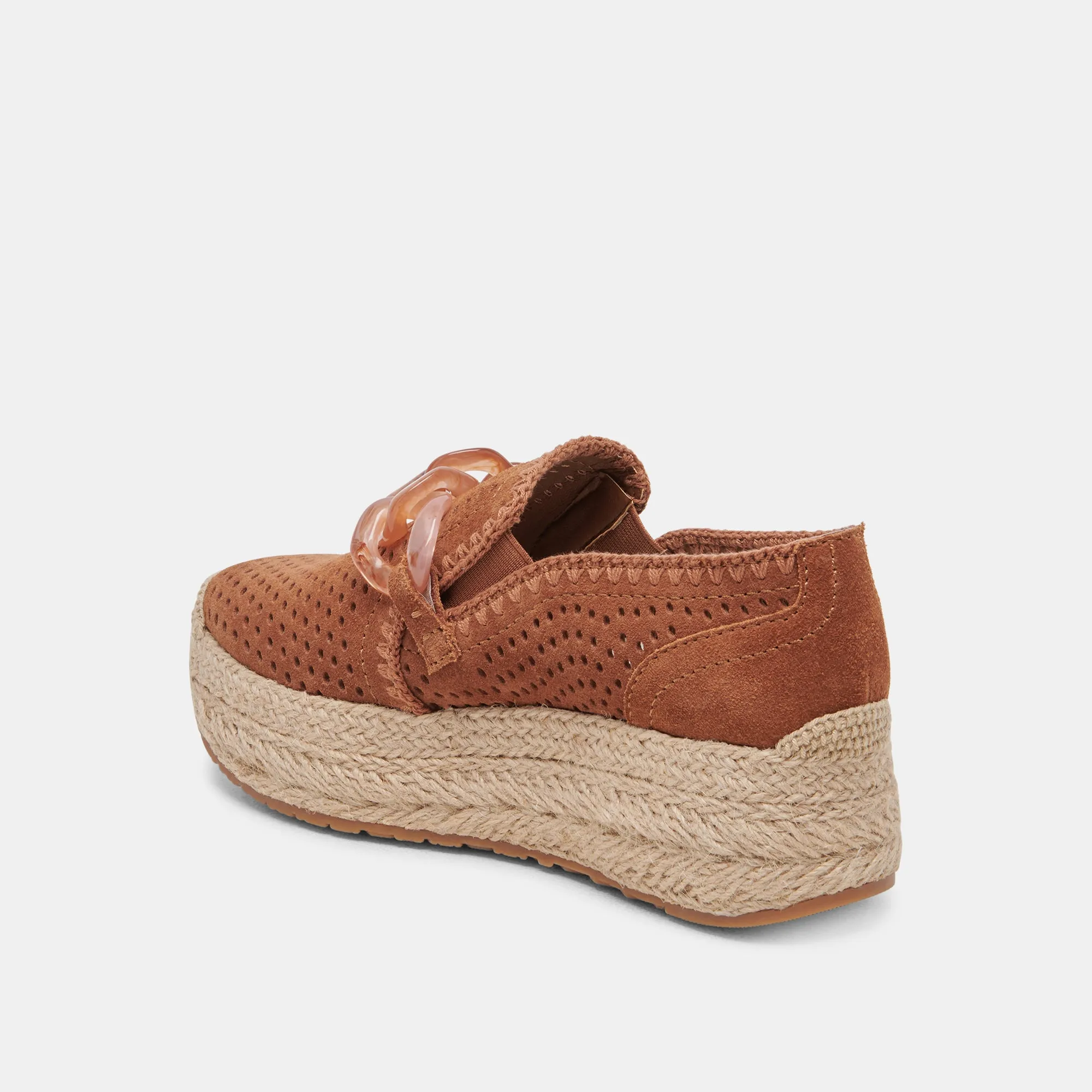 JHENEE ESPADRILLE SNEAKERS PECAN PERFORATED SUEDE