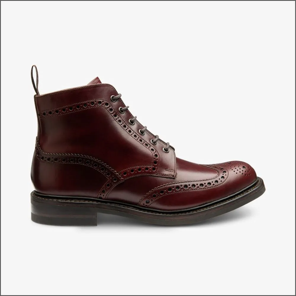 Loake Bedale Burgundy Brogue Boots Size 10 Only*