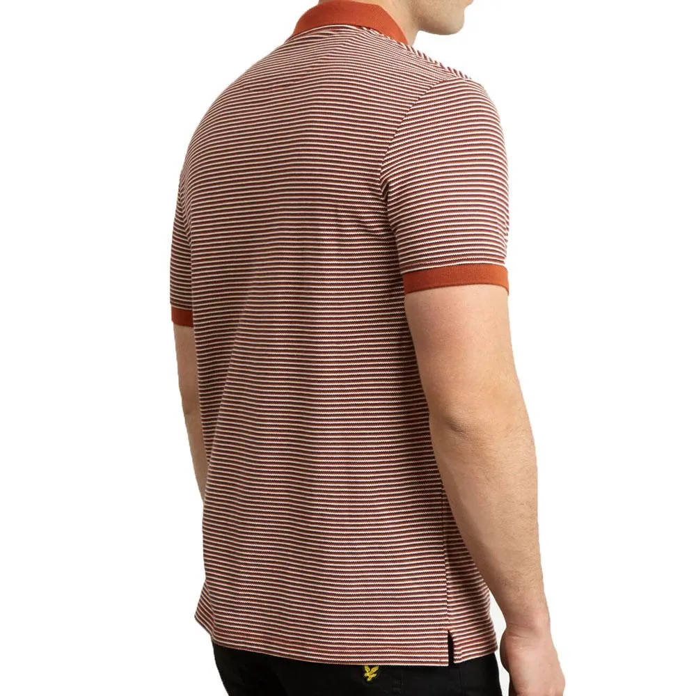 Lyle And Scott Feeder Stripe Polo Shirt - Brown Spice