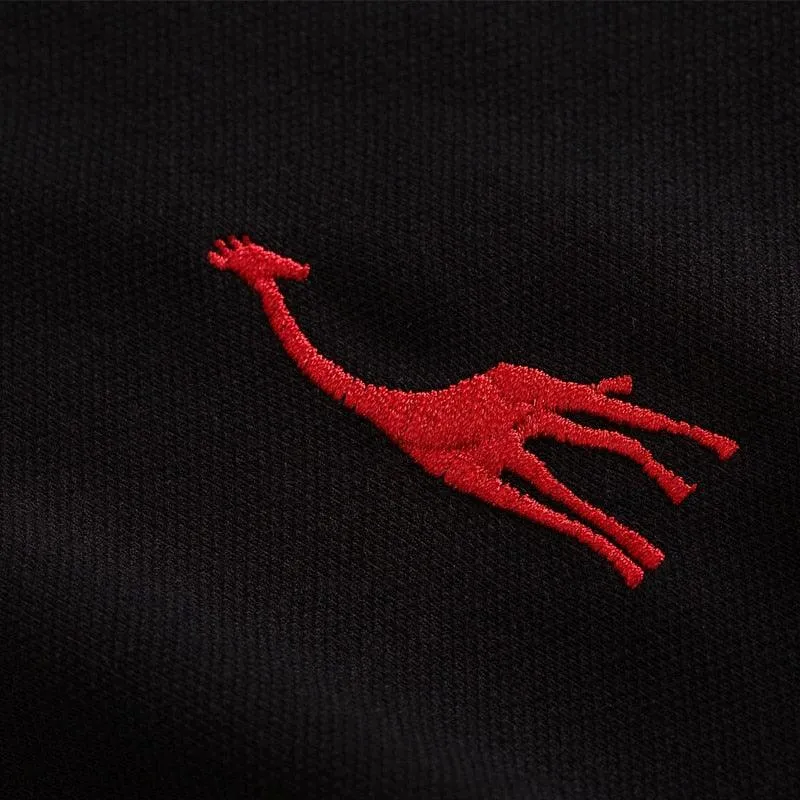 Men's Deer Embroidery Cotton Polo Shirt