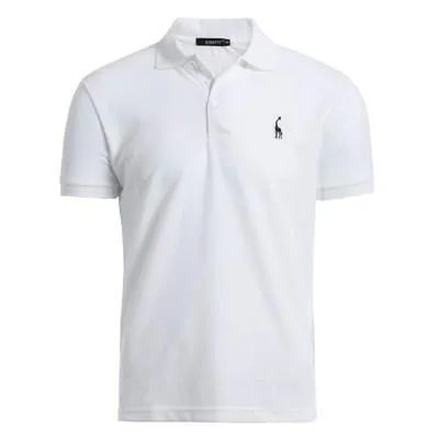 Men's Deer Embroidery Cotton Polo Shirt