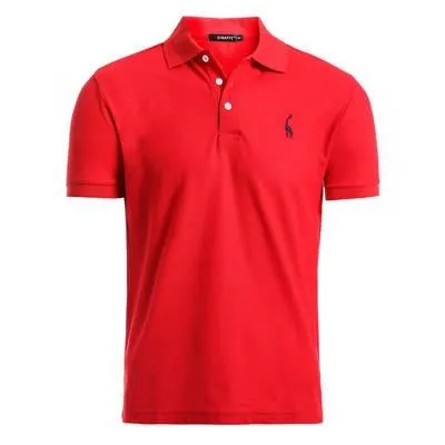 Men's Deer Embroidery Cotton Polo Shirt