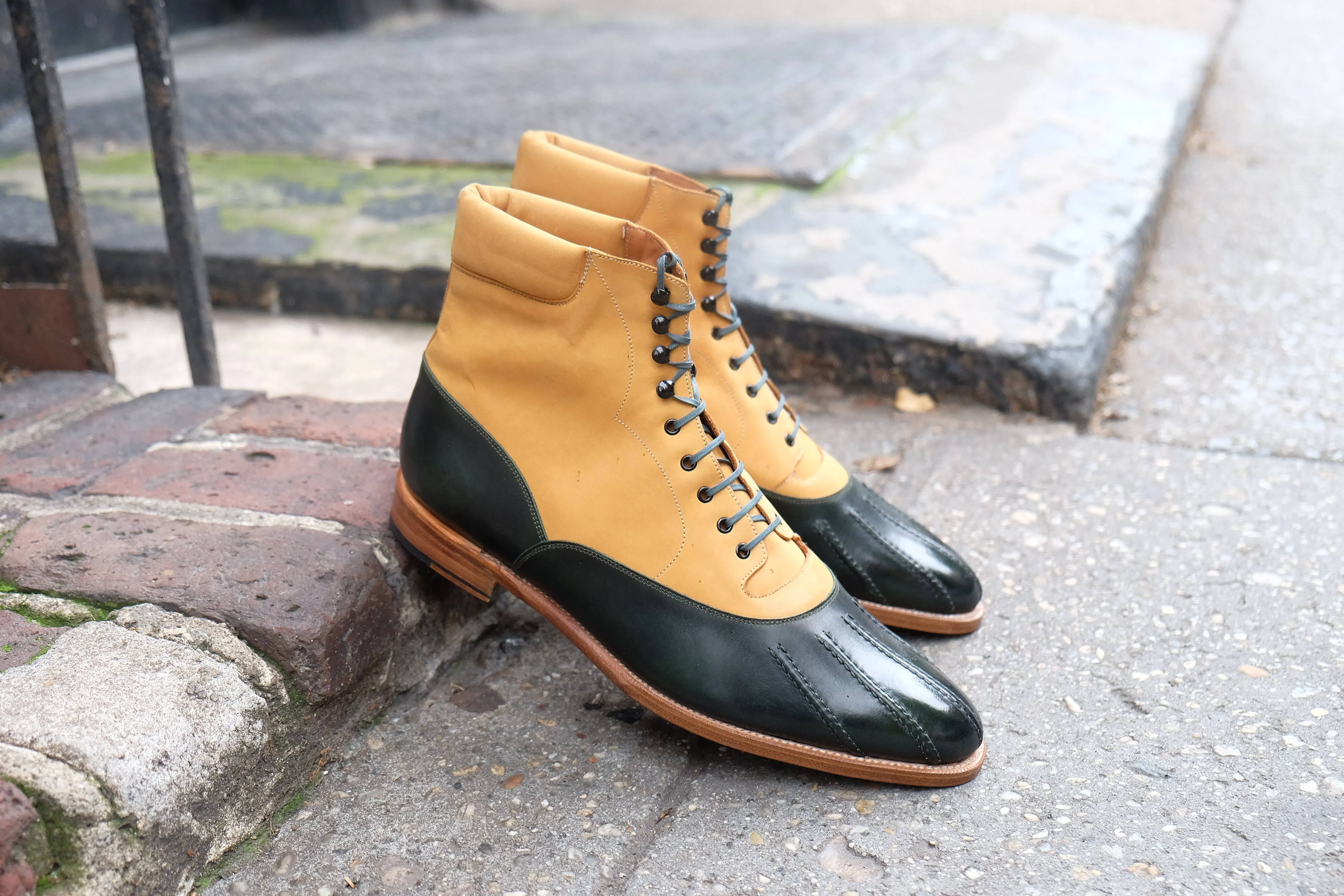 Mercer - MTO - Dark Green Museum Calf / Tan Nubuck - TMG Last - Natural Single Leather Sole