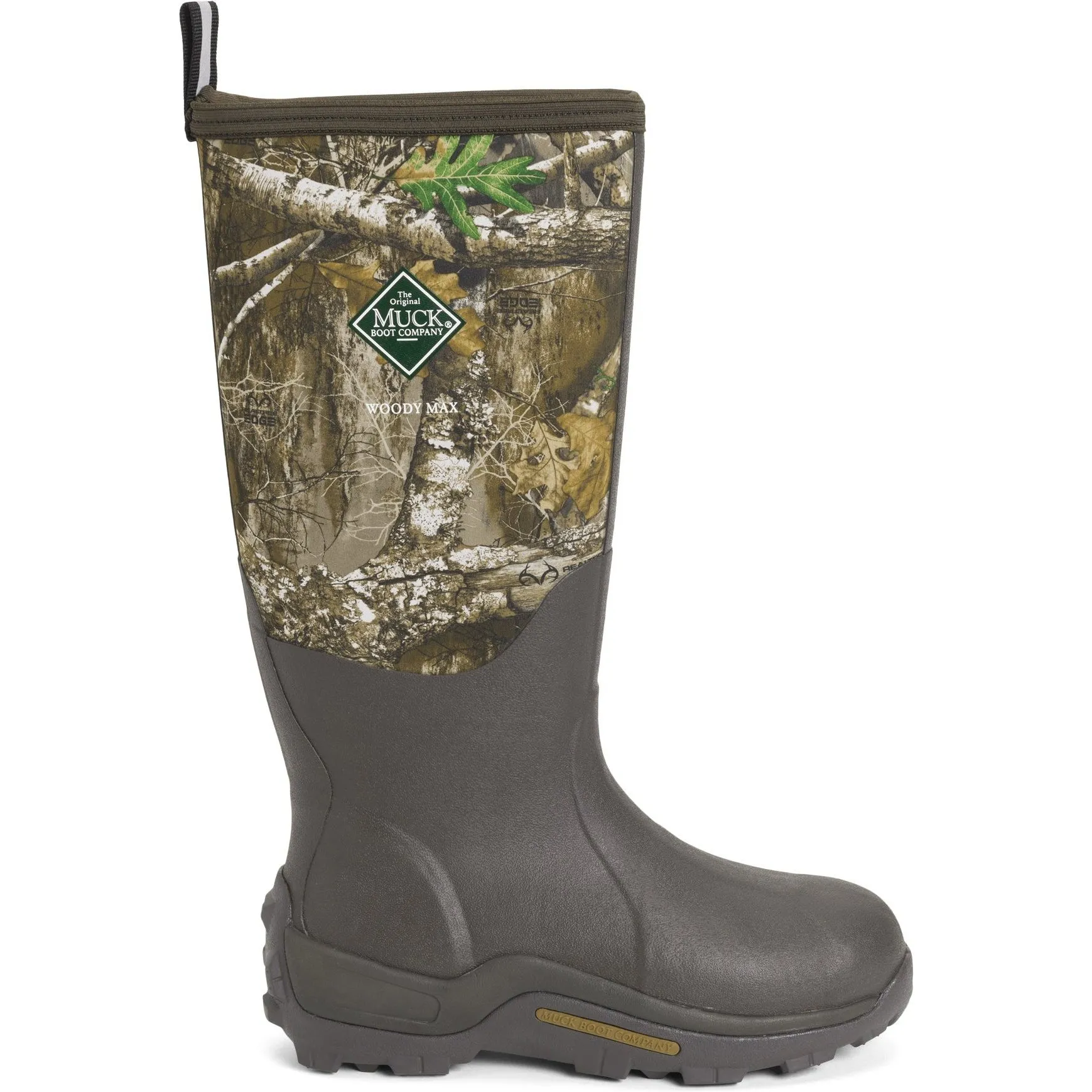 Muck Men's Woody Max WP Rubber Hunt Boot - Brown/Realtree Edge - WDM-RTE