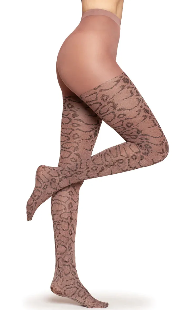 Opaque Pantyhose - Animal Print Design - Big Pattern