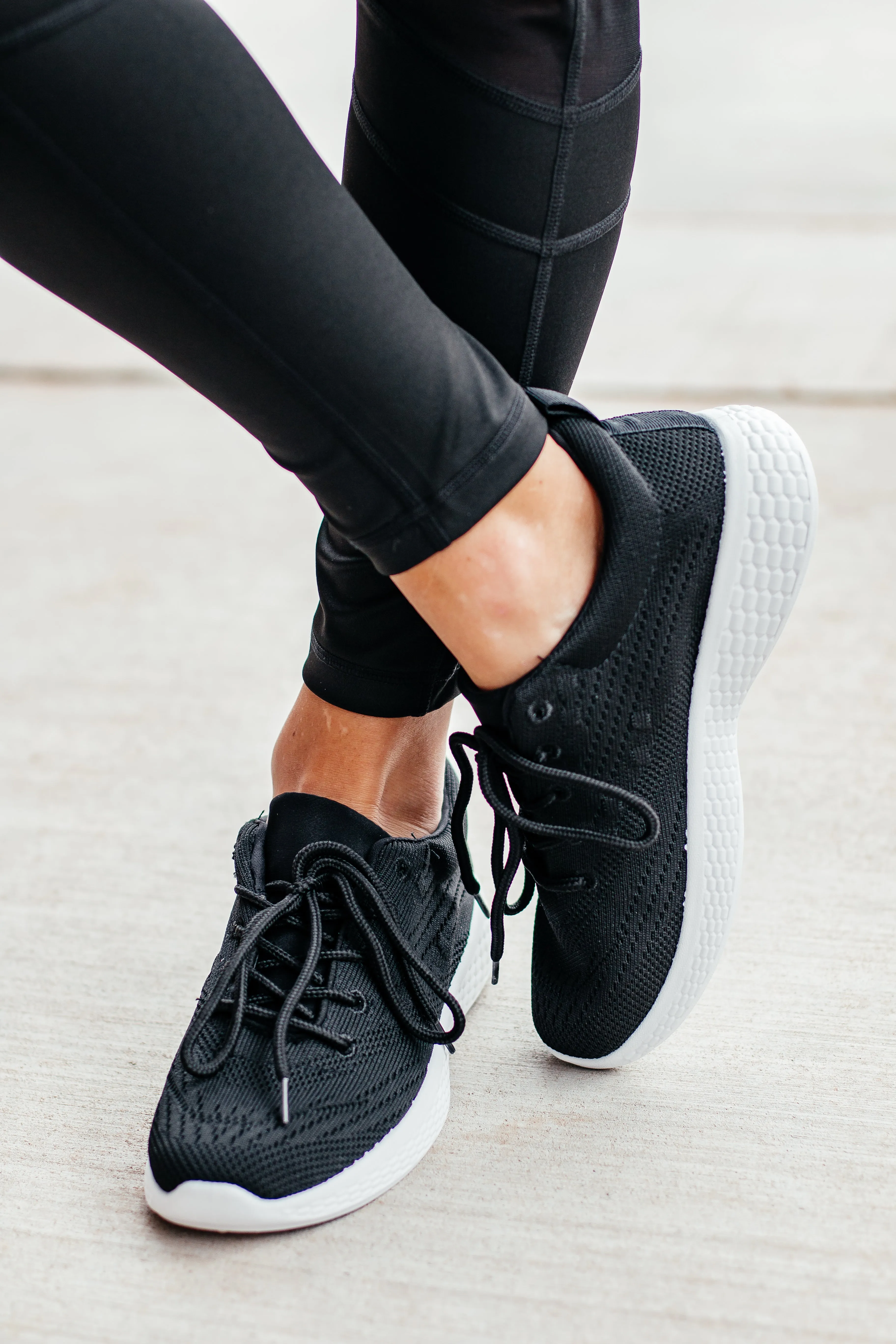 Pamier Black Fly Knit Sneaker