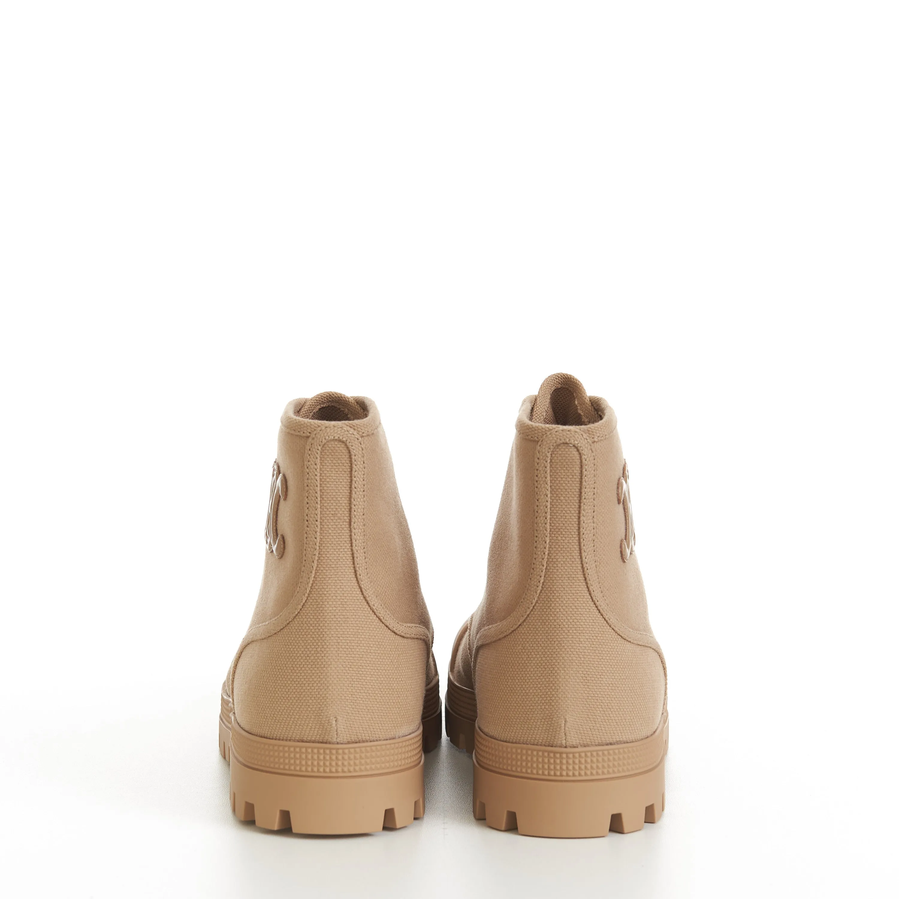 Patapans Lace-Up Boot In Sand Brown Canvas