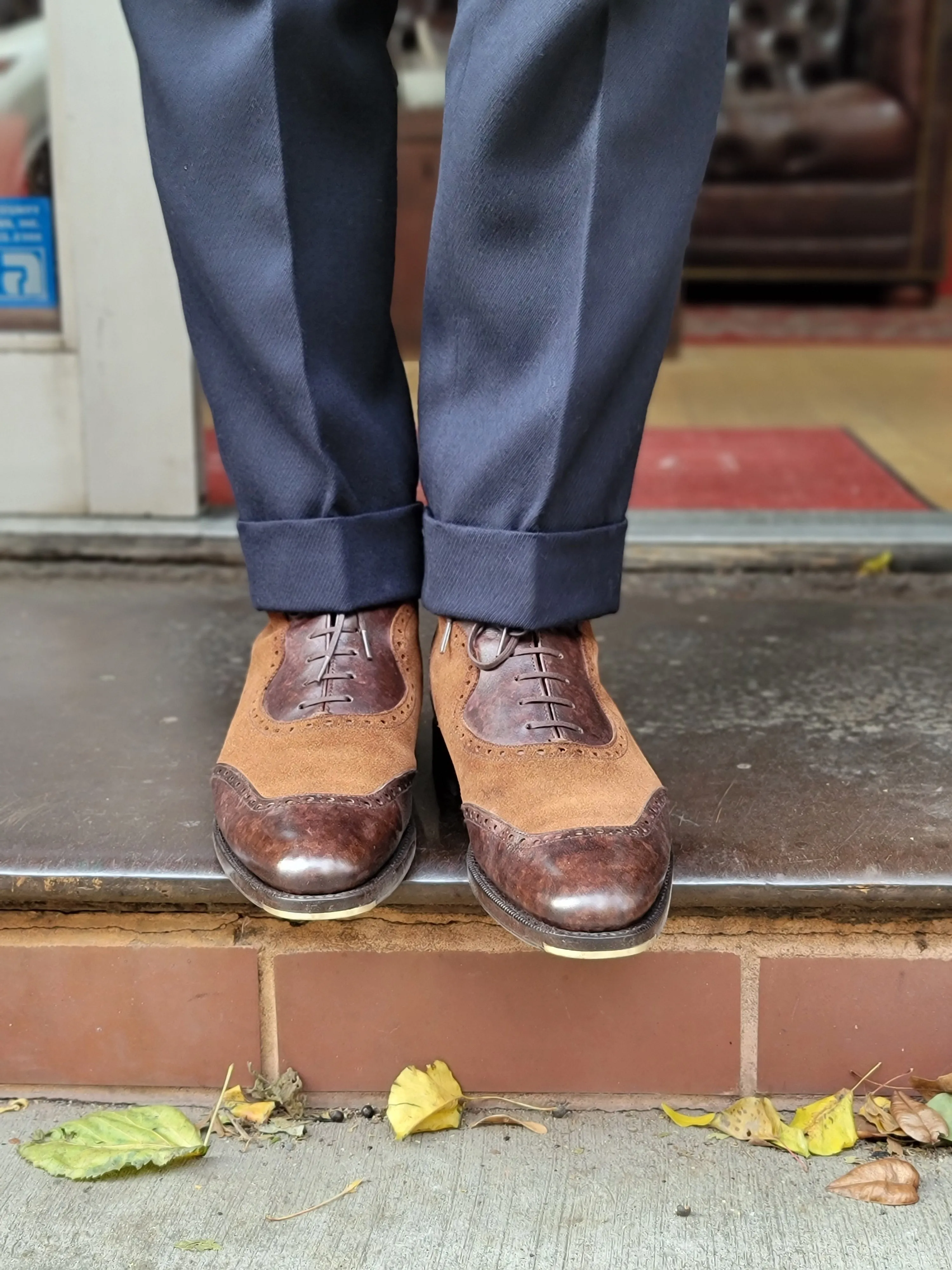 Pinehurst - MTO - Dark Brown Marble Patina / Snuff Suede - TMG Last - Single Leather Sole